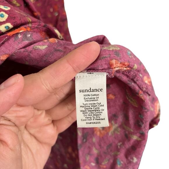 Sundance Dorthea Bloom Top Ruffle Puff Sleeve Button Down Floral Blouse XS - Picture 11 of 11